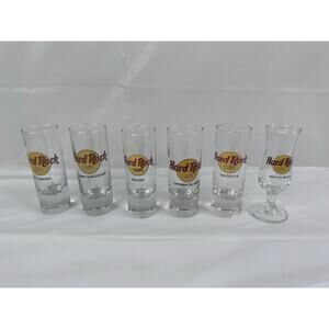 Hard Rock Cafe Shot Glasses Gatlinburg Miami Myrtle Beach Nagoya Cayman Islands